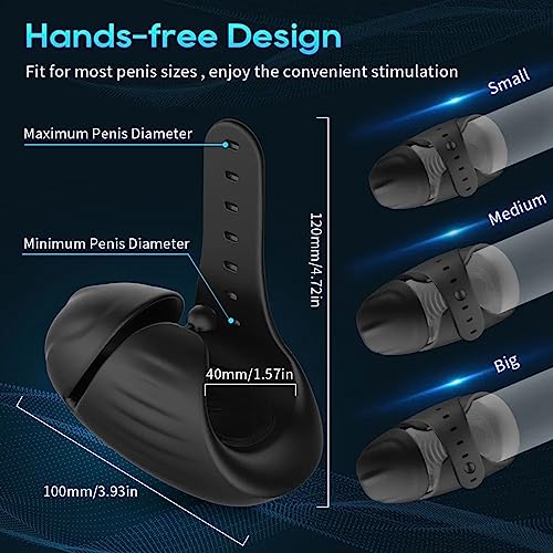 TINMICO Bluetooth Penis Vibrator for Men Penis Delay Trainer Sex Machine Glans Massager, Bluetooth Powerful Vibrator Male Masturbator Sex Toys for Men Adult App Control,Black