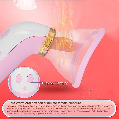 TINMICO Pussy Dildo Vibrators Adult Sex Toys for Nipple Sucker Licking Clit Stimulation Heating Vibrators for Women Intimate Good,Gift for Female, Pink