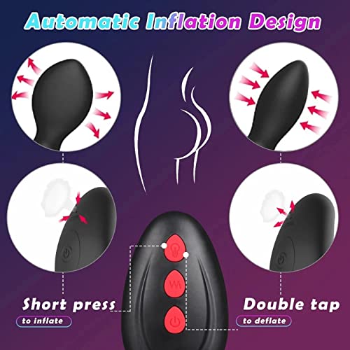 TINMICO Anal Vibrator Inflatable Butt Plug,TMC Remote Control,Silicone Anal Plug Large Suction Cup,Gift for Women,Couble,TMC Gift