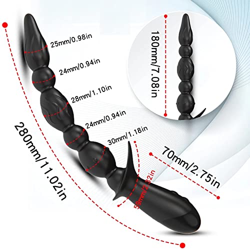 TINMICO Silicone Anal Vibrator G-spot Anal Sex Toy for Men Women, Vibrating Anal Beads Plug Electric Shock, 10 Frequency Vibration, 3 Frequency Electric Shock Rechargeable,Gift for Men,Couble