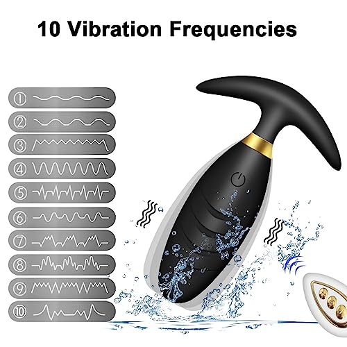 TINMICO Butt Anal Plug Vibrators Prostate Massager with Wireless Remote Control Vibrator Dildo Anal Toys for Women Men,Random Color(Black,Pink) (Black)