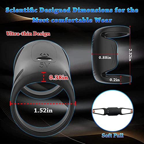 TINMICO Penis Ring Vibrator Silicone Sleeve Ring Delay Ejaculation Sex Toys,TINMICO Wearable Vibrating Ring,Gift for Men Couples