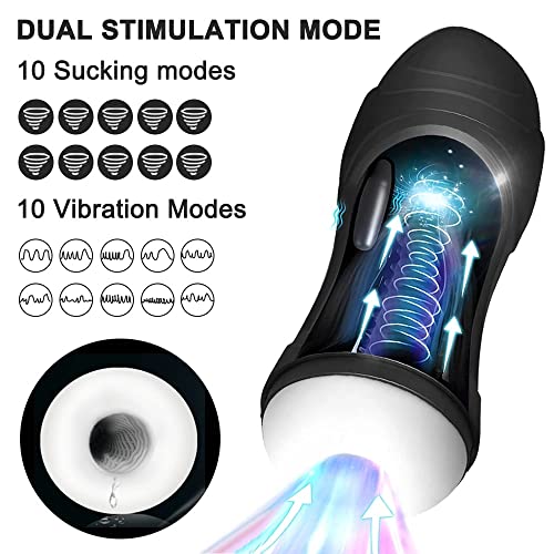 TINMICO Automatic Male Sucking Mastubator Vibration Machine Masturbation Cup, Men Masturbate Upgraded 10 Vibration,Sex Toys Adult,Random Color (White)