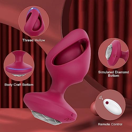 TINMICO Rechargeable Big Anal Plug Vibrator Remote Control Vibrating Butt Plug for Women Men,Gift for Men Gay, Random Color(Black,Pink,Blue) (Black)