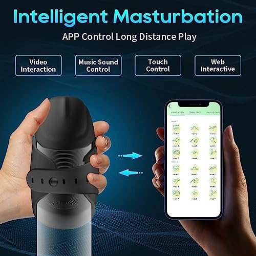 TINMICO Bluetooth Penis Vibrator for Men Penis Delay Trainer Sex Machine Glans Massager, Bluetooth Powerful Vibrator Male Masturbator Sex Toys for Men Adult App Control,Black