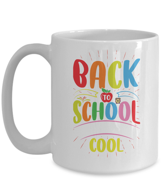 Back to School Mug Teacher Student Gift College 15 oz Ceramic Cup tinmico