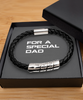 Black Leather Bracelet, Man's Leather Bracelet with Presentation Gift Box for Dad, Son, Uncle, Brother, Daddy, ma tinmico