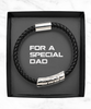 Black Leather Bracelet, Man's Leather Bracelet with Presentation Gift Box for Dad, Son, Uncle, Brother, Daddy, ma tinmico