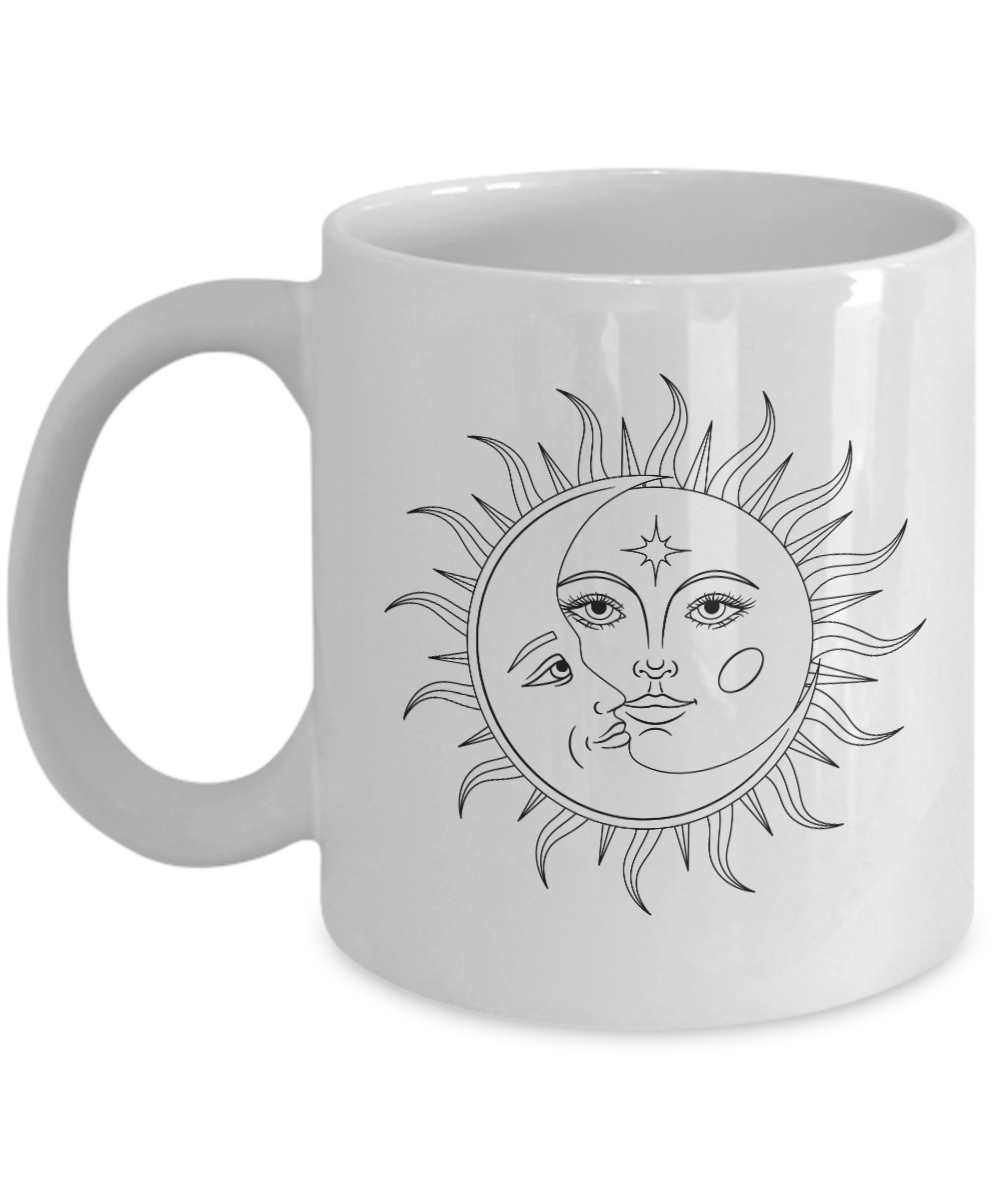 Boho Mug Sun Solar Mug Moon Mug, Spiritual Mug Spiritual Gifts, Housewarming gift, Birthday Present, Best Friend Gift, Christmas Gift, 11oz mug tinmico