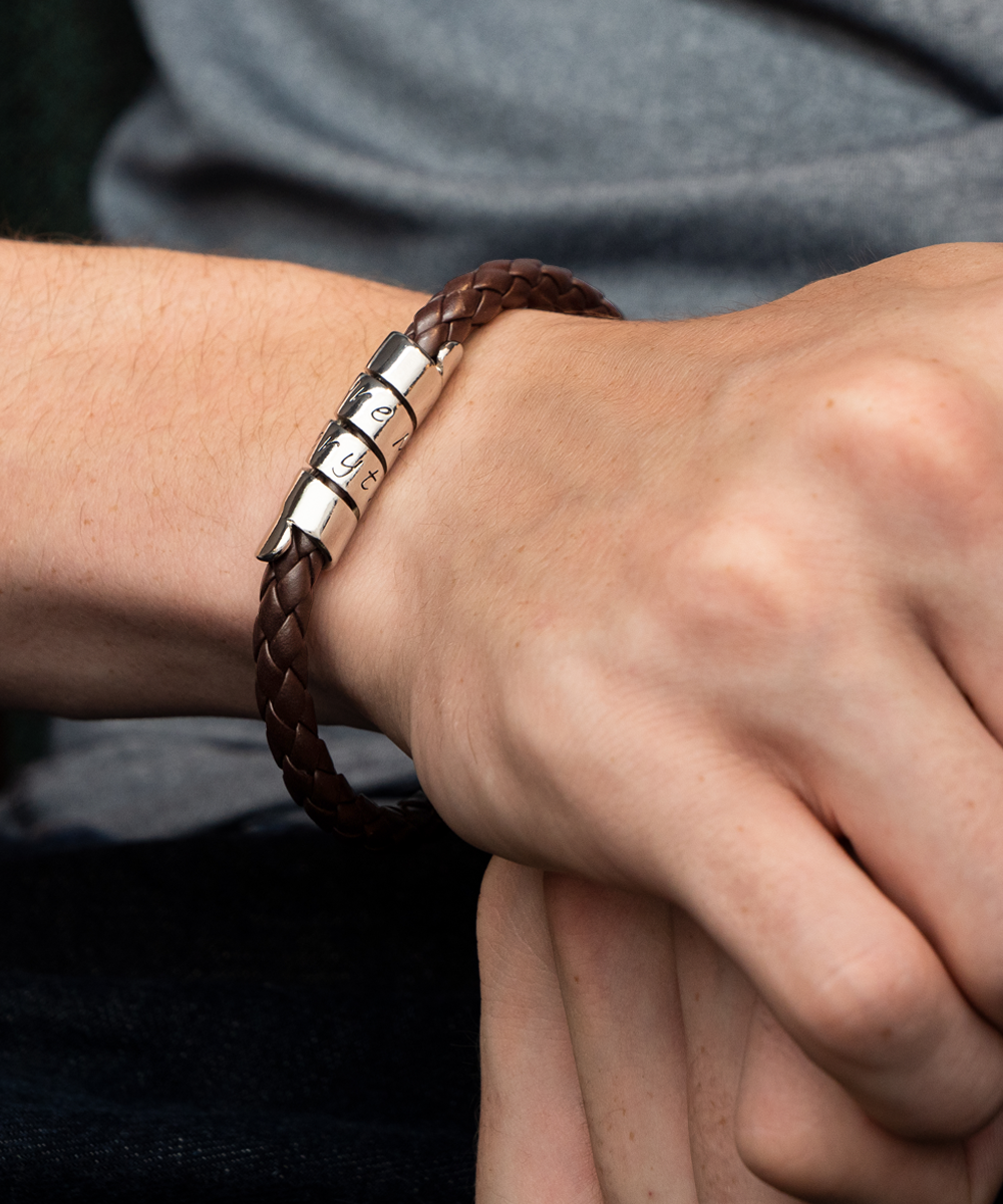 Brown Leather Bracelet  ,Boyfriend bracelet, boyfriend valentine's gift, boyfriend bracelet gift, boyfriend gift from girlfriend, boyfriend bracelet gift, TMC gift tinmico