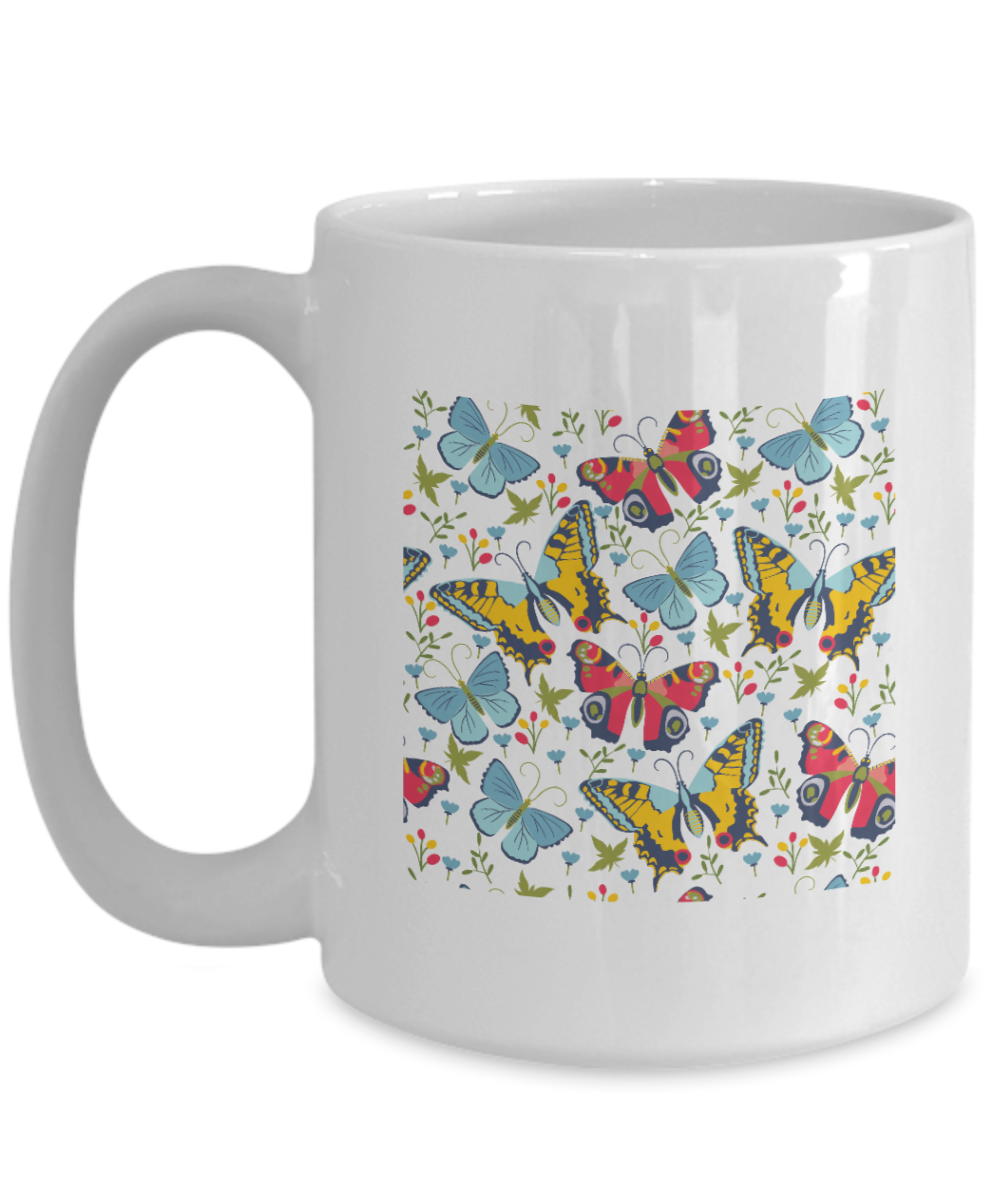 Butterfly Mug, Butterfly Gift for Women, Personalized Butterfly Coffee Cup, Custom Name Coffee Mug, Butterfly Lover Gifts, Butterflies, 11oz Mug, ma tinmico