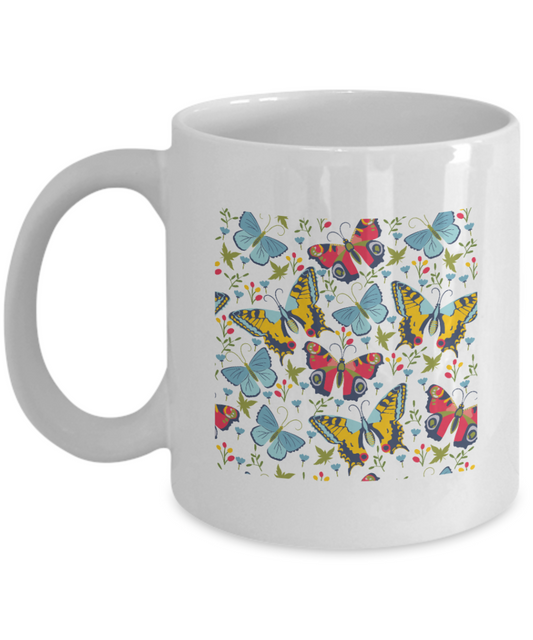 Butterfly Mug, Butterfly Gift for Women, Personalized Butterfly Coffee Cup, Custom Name Coffee Mug, Butterfly Lover Gifts, Butterflies, 11oz Mug, ma tinmico