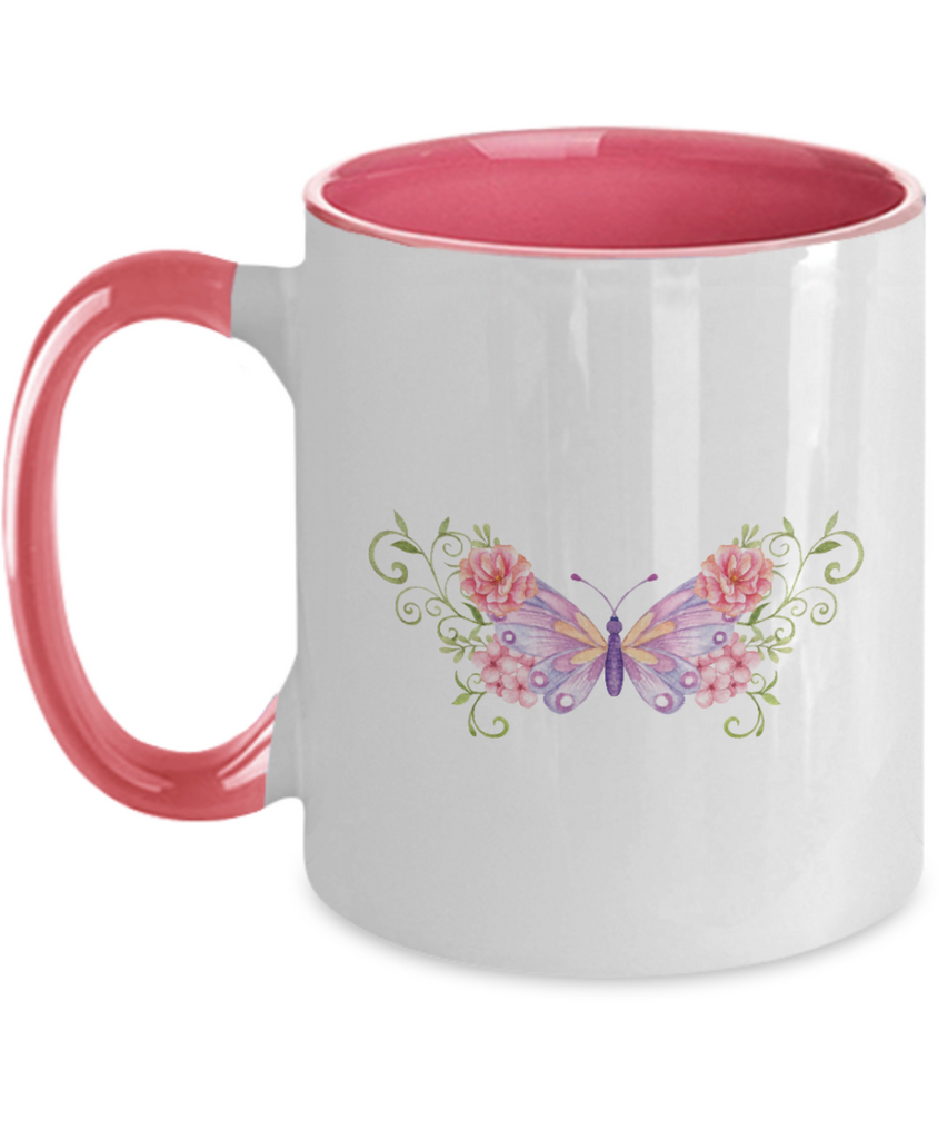 Butterfly Mug, Coffee Mug, Butterfly Gifts for Women Unique, Personalized With Name, Butterflies Gift, Personalised, Customised, Two Tone 11oz Mug, ma tinmico