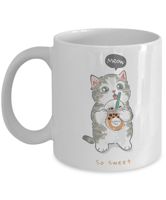 Cat Funny Coffee Mug ,Christmas Gift Idea for Cat Lovers,Perfect Birthday Gifts for Women,Coffee Mug,White tinmico