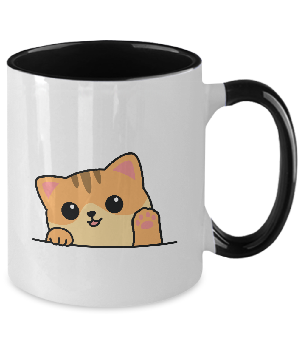 Cat Lovers Mug Coffee Right Meow Funny Ceramic Cup , Two Tone Mug,Hot Tea,Mug Coffee,Cat Mug 11oz tinmico