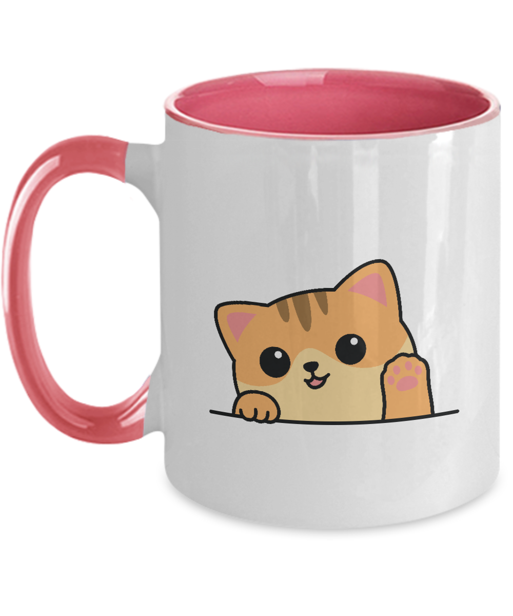 Cat Lovers Mug Coffee Right Meow Funny Ceramic Cup , Two Tone Mug,Hot Tea,Mug Coffee,Cat Mug 11oz tinmico