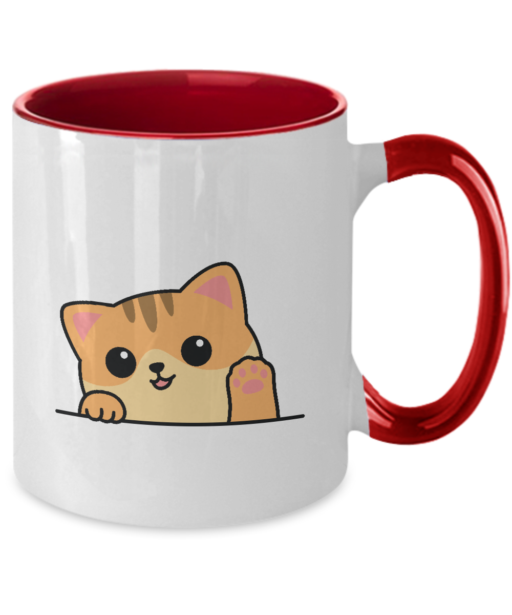 Cat Lovers Mug Coffee Right Meow Funny Ceramic Cup , Two Tone Mug,Hot Tea,Mug Coffee,Cat Mug 11oz tinmico