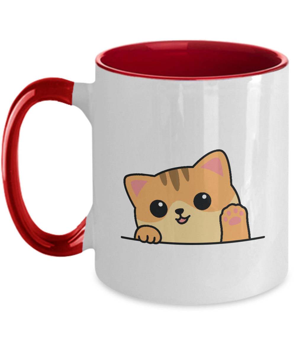 Cat Lovers Mug Coffee Right Meow Funny Ceramic Cup , Two Tone Mug,Hot Tea,Mug Coffee,Cat Mug 11oz tinmico