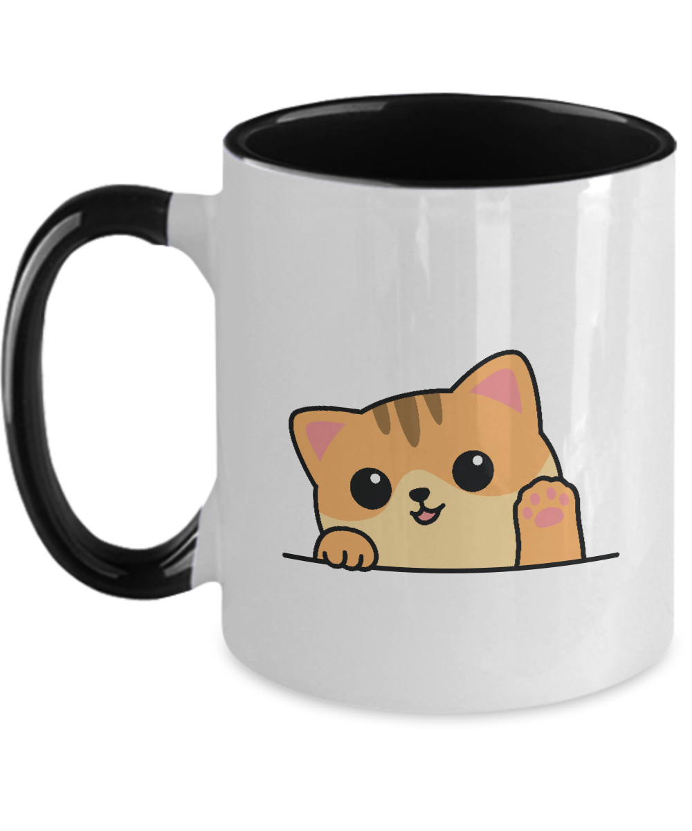 Cat Lovers Mug Coffee Right Meow Funny Ceramic Cup , Two Tone Mug,Hot Tea,Mug Coffee,Cat Mug 11oz tinmico