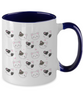 Cat and heart mug coffee, two tone mug ,11 oz tinmico