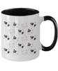 Cat and heart mug coffee, two tone mug ,11 oz tinmico