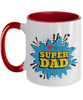 Coffee Mug,I Love You Super Dad : Dad Coffee Mug, Father's Day Coffee Mug Cup. Dad Christmas Gift from Daughter,Two Tone Mug 11oz tinmico