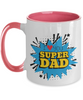 Coffee Mug,I Love You Super Dad : Dad Coffee Mug, Father's Day Coffee Mug Cup. Dad Christmas Gift from Daughter,Two Tone Mug 11oz tinmico