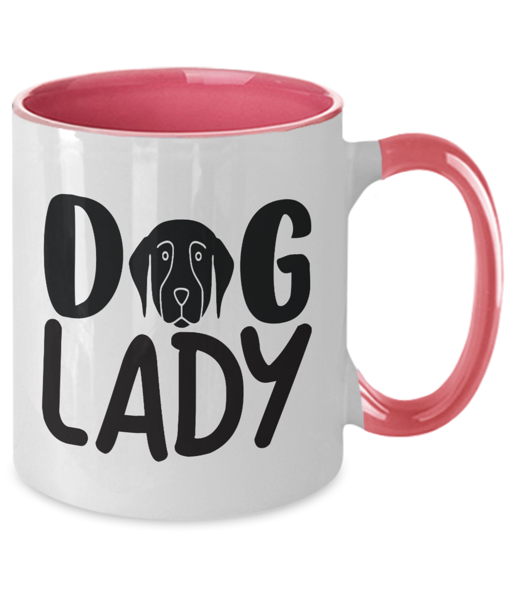 Crazy Dog Lady Mug, Personalisable Mug, Dog Lover Mug, Gift Mug, Custom Mug, Personalised - Gift, Mug, Dog Mug, Dog Lady, Two Tone 11 oz Mug tinmico