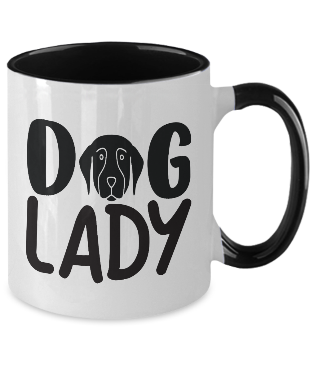 Crazy Dog Lady Mug, Personalisable Mug, Dog Lover Mug, Gift Mug, Custom Mug, Personalised - Gift, Mug, Dog Mug, Dog Lady, Two Tone 11 oz Mug tinmico