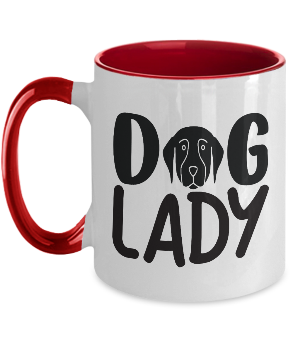 Crazy Dog Lady Mug, Personalisable Mug, Dog Lover Mug, Gift Mug, Custom Mug, Personalised - Gift, Mug, Dog Mug, Dog Lady, Two Tone 11 oz Mug tinmico