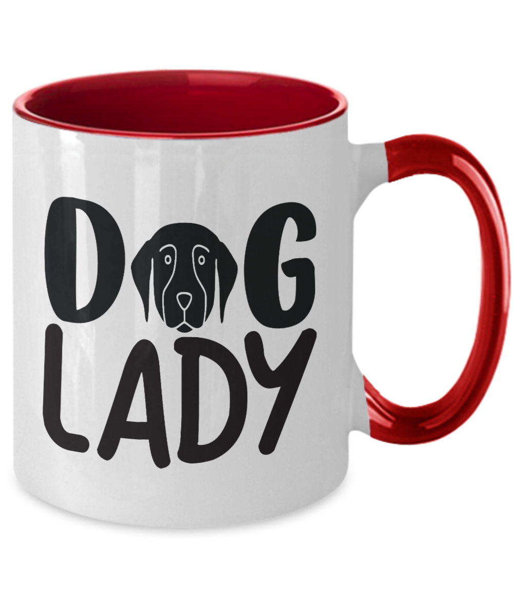 Crazy Dog Lady Mug, Personalisable Mug, Dog Lover Mug, Gift Mug, Custom Mug, Personalised - Gift, Mug, Dog Mug, Dog Lady, Two Tone 11 oz Mug tinmico