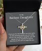 Cross Dancing Necklace  ,To My Badass Daughter Necklace, Daughter Gift Necklace, Daughter Birthday Gift, Gift For Daughter, Daughter Gift From Mom. TMC gift tinmico