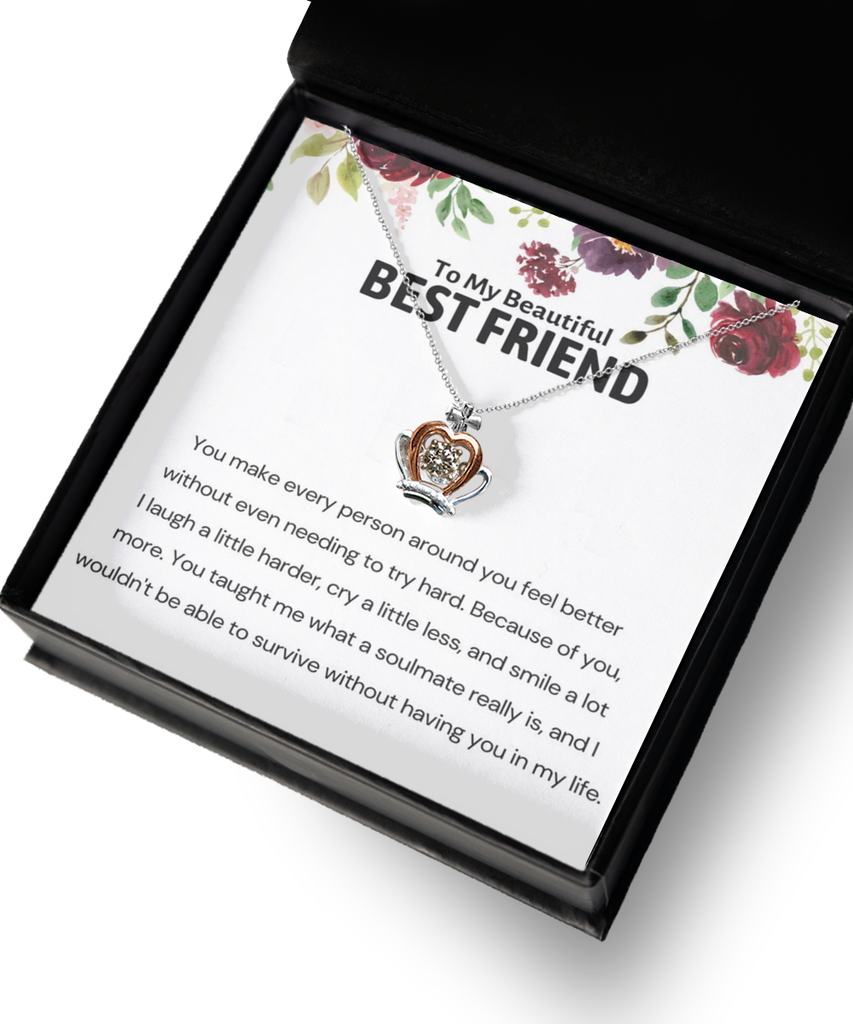 Crown Pendant Necklace, Best friend bracelet, best friend gift, best friend bracelet gift, gift for best friend, best friend birthday gift tinmico