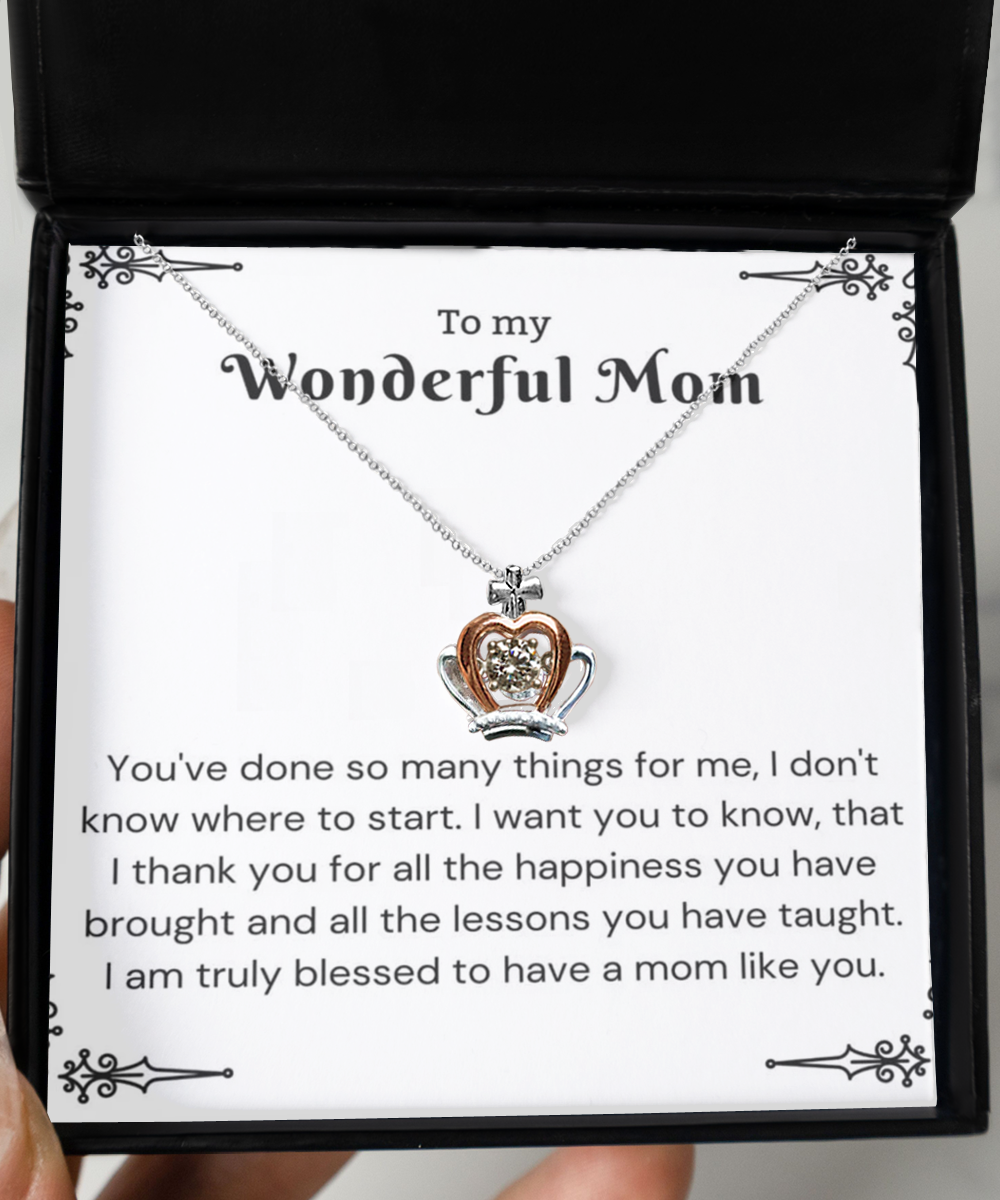 Crown Pendant Necklace ,Mom Necklace, birthday gift to Mom, Thank you gift to Mom, Mom gift from daughter, gift to mom from daughter, gift to mom from son, TMC Gift tinmico