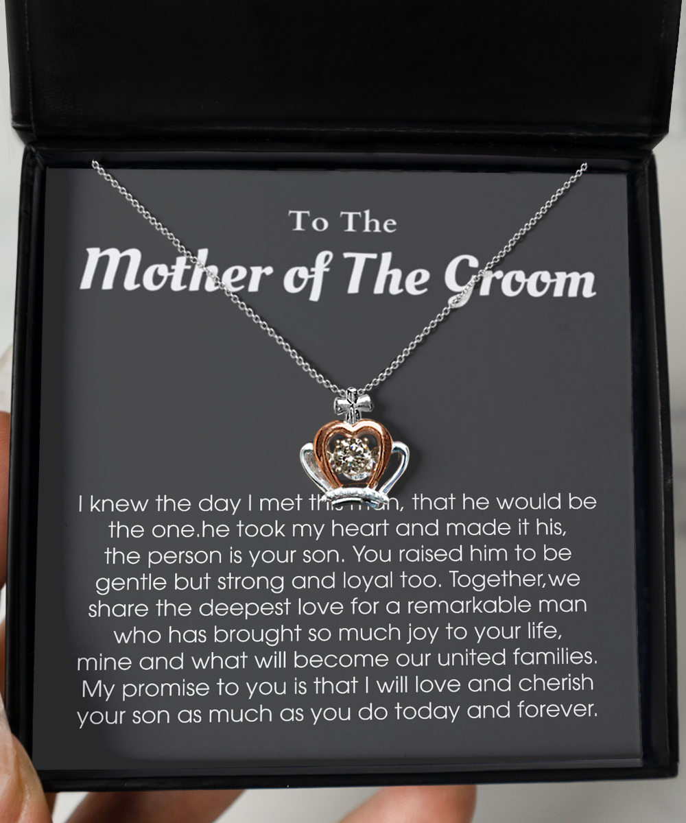 Crown Pendant Necklace ,Mother of The Groom Gift, Mother of The Groom Bracelet, Mother of The Groom Gift From Bride, Mother of The Groom Gift Bracelet tinmico