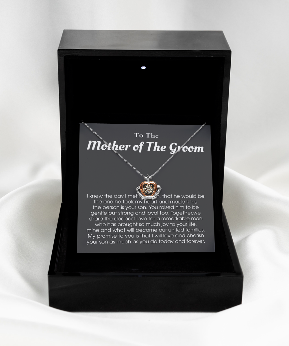 Crown Pendant Necklace ,Mother of The Groom Gift, Mother of The Groom Bracelet, Mother of The Groom Gift From Bride, Mother of The Groom Gift Bracelet tinmico