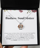 Crown Pendant Necklace ,To My Badass Soul Sister Bracelet, Soul Sister Best Friend Birthday Graduation Gift Set tinmico