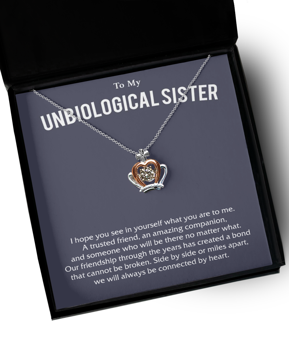 Crown Pendant Necklace, friendship Gift, unbiological sister gift, best friend bracelet, unbiological sister jewelry gift tinmico