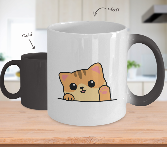 Custom Color Changing Mug,Cat Lovers Mug Coffee Right Meow Funny Ceramic Cup ,Mug Coffee,Cat Mug 11oz tinmico