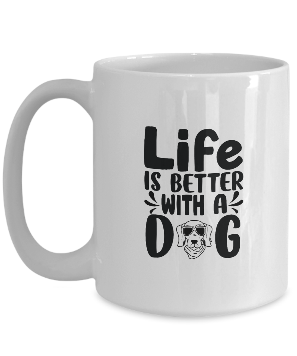 Custom Dog Mug, Life is Better With a Dog Mug, Custom Dog Mug, Gift for Dog Owner, Pet Portrait Mug, Dog Lover Gift, 15oz Mug tinmico