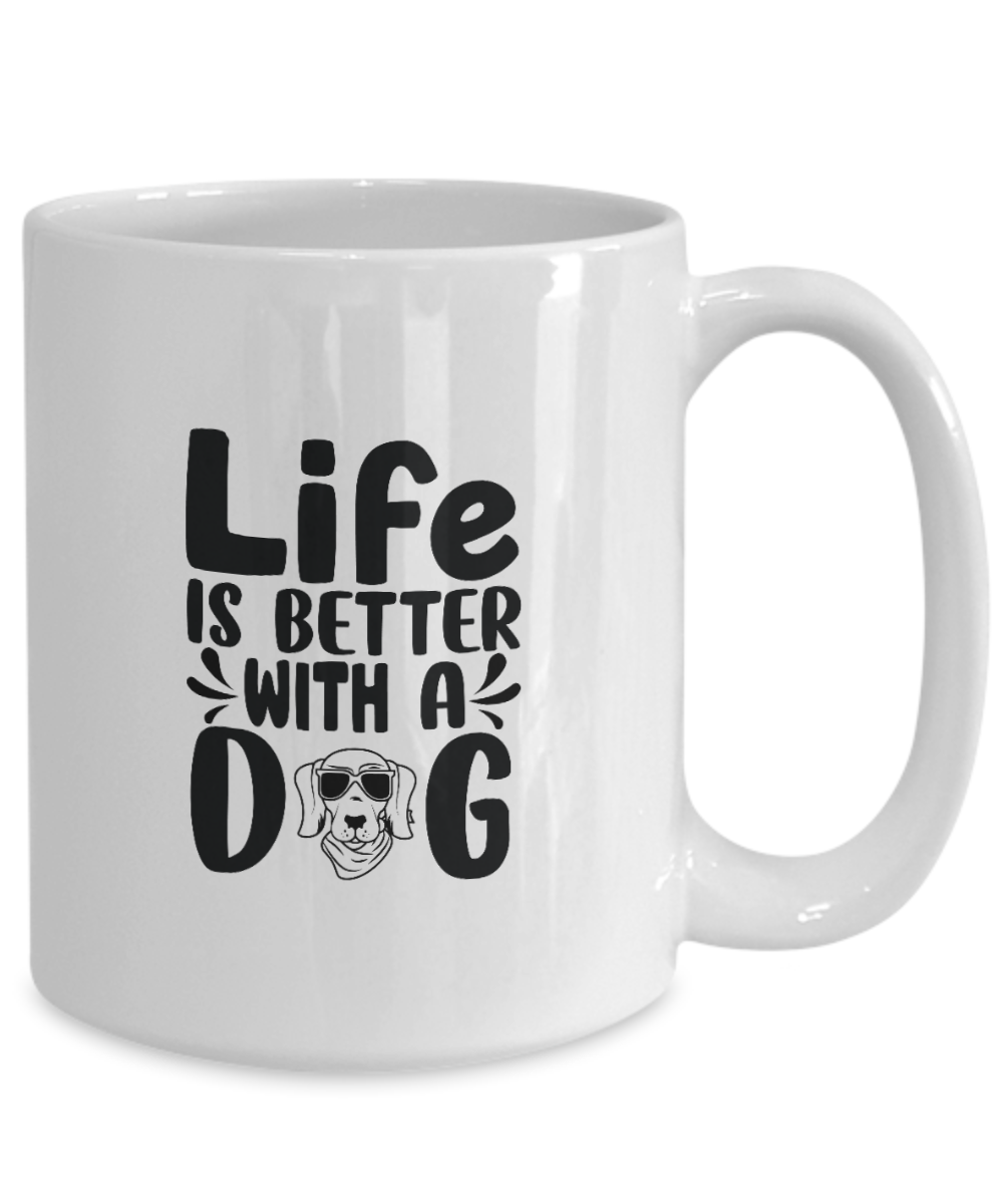 Custom Dog Mug, Life is Better With a Dog Mug, Custom Dog Mug, Gift for Dog Owner, Pet Portrait Mug, Dog Lover Gift, 15oz Mug tinmico