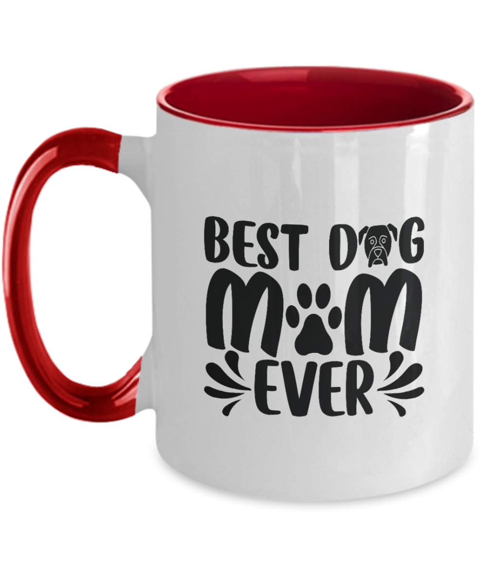 Custom Dog Mug, Personalized Pet Mug, Gift for Dog Dad, Gift for dog Mom, Father's Day Gift Two Tone  11oz Mug tinmico