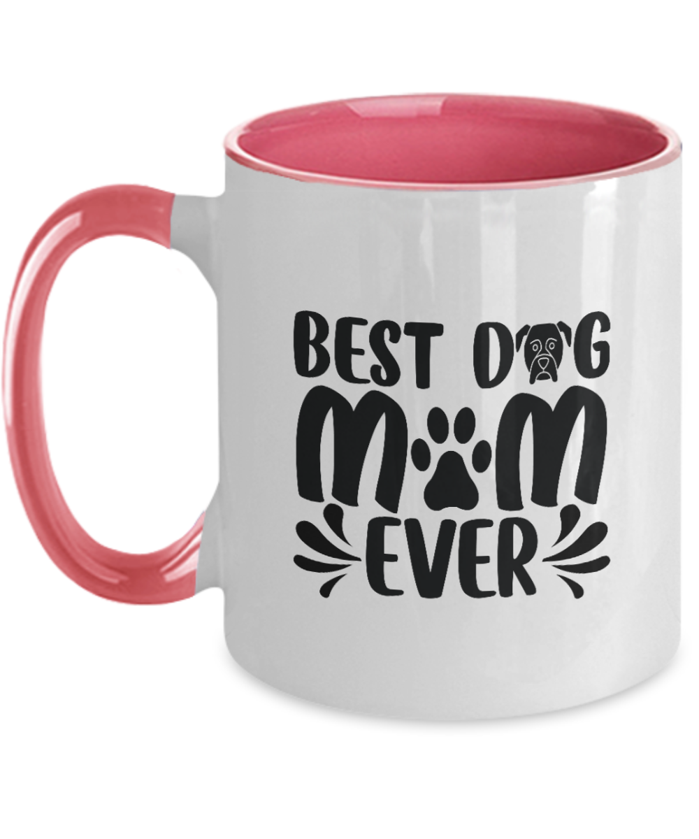 Custom Dog Mug, Personalized Pet Mug, Gift for Dog Dad, Gift for dog Mom, Father's Day Gift Two Tone  11oz Mug tinmico