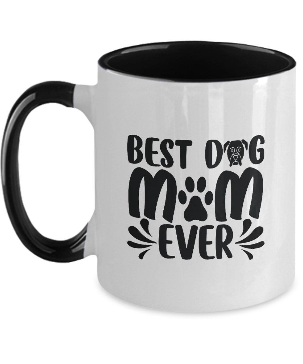 Custom Dog Mug, Personalized Pet Mug, Gift for Dog Dad, Gift for dog Mom, Father's Day Gift Two Tone  11oz Mug tinmico