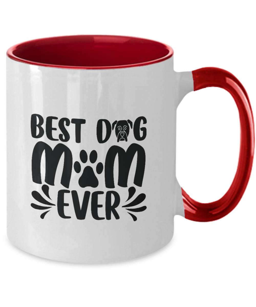 Custom Dog Mug, Personalized Pet Mug, Gift for Dog Dad, Gift for dog Mom, Father's Day Gift Two Tone  11oz Mug tinmico