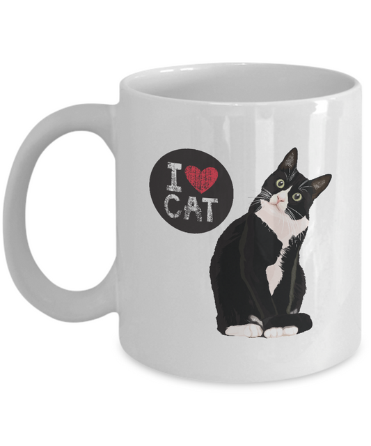 Cute Cat Coffee Mugs Present,Black Cat Coffee Mug,Perfect Cat Lover Gift,Ceramic Funny Coffee Mug,Great Birthday or Christmas Surprise for Friend or Coworker, Men and Women ,11oz tinmico