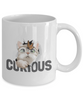 Cute cat and butterfly in curious,Cat Coffee Mug,Funny Coffee Mug,Perfect Cat Lover Gift tinmico