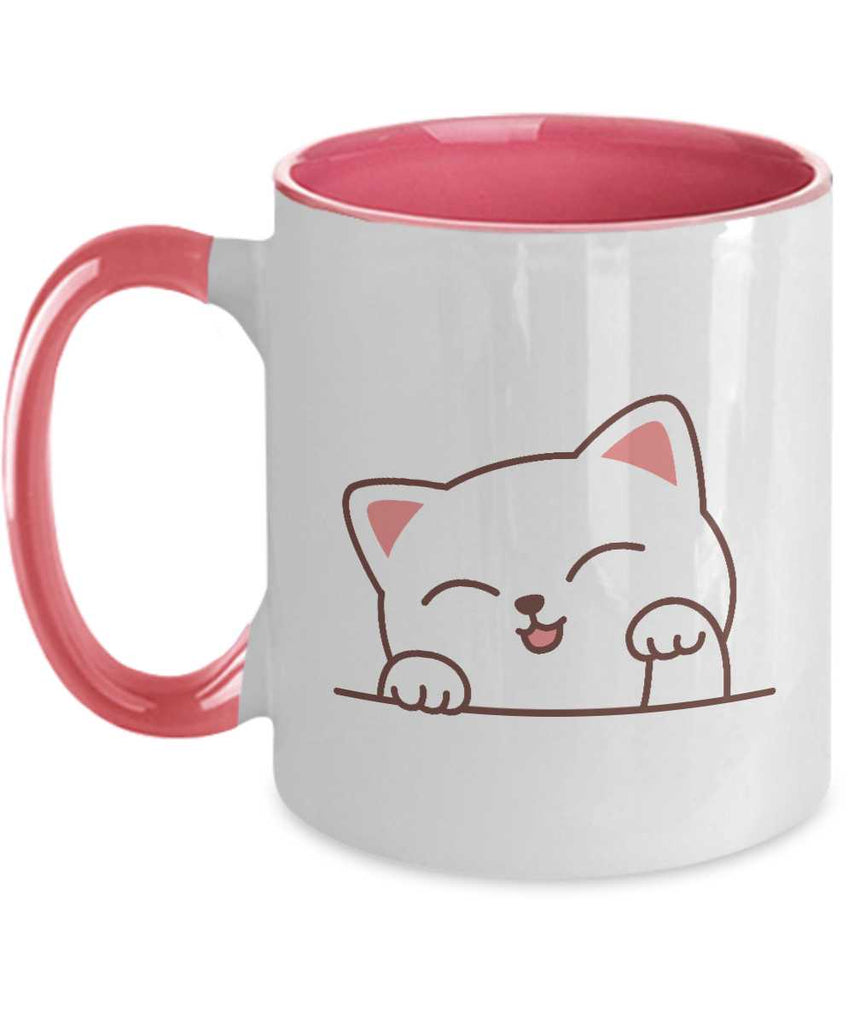 Cute cat mug coffee - cute cat coffee  mug. hnadmade ceramic coffee cup.cat lover gifts for women. tinmico