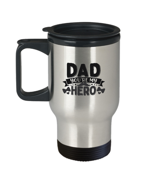 Dad You Are My Hero,Gift For Dad, Dad Gift, Dad Travel Mug, For Him Fathers Day Gift, Fathers Day Travel Mug, Travel Coffee Mug, Personalized Tumbler,Tinmico Tumble tinmico