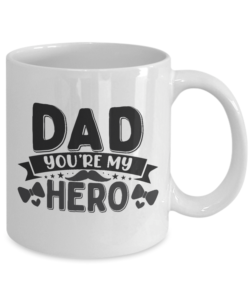 Dad You're My Hero,Coffee Mug - Best Christmas Gifts for Dad, Men - Unique Xmas Gag Dad Gifts from Daughter, Son, Kids - Cool Birthday Present Idea for a Father, Guys, Him, 11oz tinmico